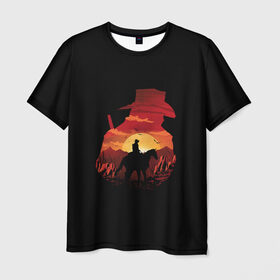 Мужская футболка 3D с принтом Redemption is Dead в Тюмени, 100% полиэфир | прямой крой, круглый вырез горловины, длина до линии бедер | dead | gamer | john | marston | rdr | red | redemption | rockstar | shooter | western | вестерн | джон | марстон | шутер