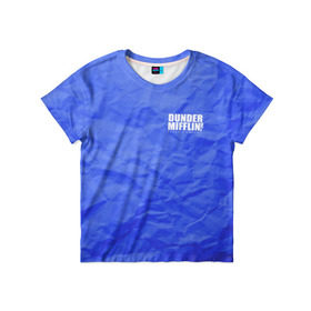 Детская футболка 3D с принтом Dunder Mifflin Paper Company в Тюмени, 100% гипоаллергенный полиэфир | прямой крой, круглый вырез горловины, длина до линии бедер, чуть спущенное плечо, ткань немного тянется | 