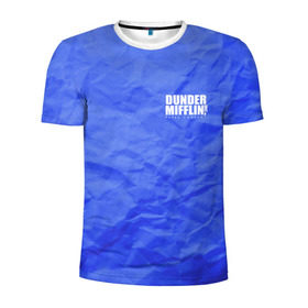 Мужская футболка 3D спортивная с принтом Dunder Mifflin Paper Company в Тюмени, 100% полиэстер с улучшенными характеристиками | приталенный силуэт, круглая горловина, широкие плечи, сужается к линии бедра | 