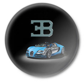 Значок с принтом Bugatti в Тюмени,  металл | круглая форма, металлическая застежка в виде булавки | autosport | bugatti | dark | design | italy | speed | sportcar | streetracing | автомобиль | автоспорт | гонка | дизайн | италия | конюшня | красота | престиж | скорость | спорткар | стритрейсинг | тачка | точило | черный