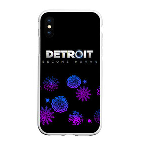 Чехол для iPhone XS Max матовый с принтом Новогодний Detroit Become human в Тюмени, Силикон | Область печати: задняя сторона чехла, без боковых панелей | 