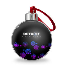 Ёлочный шар с принтом Новогодний Detroit: Become human в Тюмени, Пластик | Диаметр: 77 мм | 