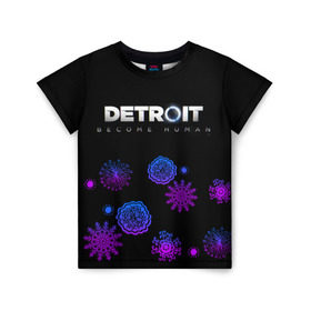 Детская футболка 3D с принтом Новогодний Detroit: Become human в Тюмени, 100% гипоаллергенный полиэфир | прямой крой, круглый вырез горловины, длина до линии бедер, чуть спущенное плечо, ткань немного тянется | 