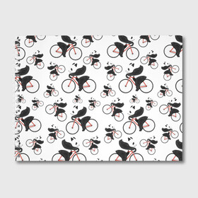 Альбом для рисования с принтом Панды На Велосипеде в Тюмени, 100% бумага
 | матовая бумага, плотность 200 мг. | велосипед | мишки | панда | паттерн