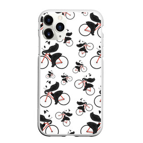 Чехол для iPhone 11 Pro Max матовый с принтом Панды На Велосипеде в Тюмени, Силикон |  | Тематика изображения на принте: велосипед | мишки | панда | паттерн