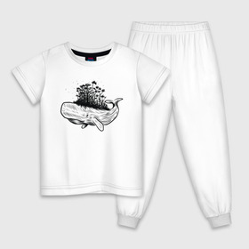 Детская пижама хлопок с принтом Whale forest в Тюмени, 100% хлопок |  брюки и футболка прямого кроя, без карманов, на брюках мягкая резинка на поясе и по низу штанин
 | Тематика изображения на принте: абстракция | кит | лес | природа