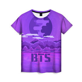 Женская футболка 3D с принтом BTS BAND в Тюмени, 100% полиэфир ( синтетическое хлопкоподобное полотно) | прямой крой, круглый вырез горловины, длина до линии бедер | bangtan boys | music | богдан бойс | бтс | корея | музыка | парни | поп музыка
