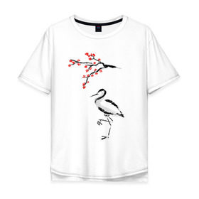 Мужская футболка хлопок Oversize с принтом Японский стиль в Тюмени, 100% хлопок | свободный крой, круглый ворот, “спинка” длиннее передней части | азия | восток | путешествия | сакура | япония
