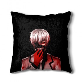 Подушка 3D с принтом Ken Kaneki в Тюмени, наволочка – 100% полиэстер, наполнитель – холлофайбер (легкий наполнитель, не вызывает аллергию). | состоит из подушки и наволочки. Наволочка на молнии, легко снимается для стирки | anime | blood | eyepatch | ghoul | kaneki | ken | one eyed | tokyo | tokyoghoul | гуль | канеки | кен | кровь | одноглазый | токийский