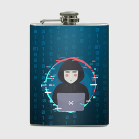 Фляга с принтом Anonymous hacker в Тюмени, металлический корпус | емкость 0,22 л, размер 125 х 94 мм. Виниловая наклейка запечатывается полностью | anonymous | hacker | it | аноним | взлом | компьютер | ноутбук | программист | хакер
