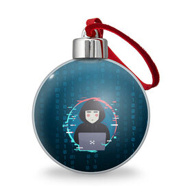 Ёлочный шар с принтом Anonymous hacker в Тюмени, Пластик | Диаметр: 77 мм | Тематика изображения на принте: anonymous | hacker | it | аноним | взлом | компьютер | ноутбук | программист | хакер