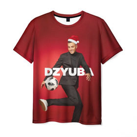 Мужская футболка 3D с принтом Новогодний Дзюба в Тюмени, 100% полиэфир | прямой крой, круглый вырез горловины, длина до линии бедер | new yaer | артем дзюба | дзюба | зима футбол | новый год | новый год футбол | футбол | футбол новый год