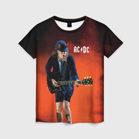 Женская футболка 3D с принтом AC/DC в Тюмени, 100% полиэфир ( синтетическое хлопкоподобное полотно) | прямой крой, круглый вырез горловины, длина до линии бедер | Тематика изображения на принте: ac d.c. | ac dc | acdc | angus | back | bad | black | chrome | guitar | hard | hell | highway | mucis | red | rock | smoke | young | ангус | гитара | группа | диси | дым | красный | музыка | рок | тяжелый | эйси | эйсидиси | янг