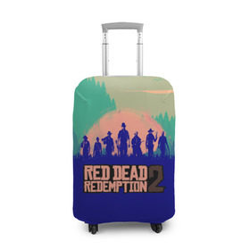Чехол для чемодана 3D с принтом Red Dead Redemption 2 в Тюмени, 86% полиэфир, 14% спандекс | двустороннее нанесение принта, прорези для ручек и колес | 
