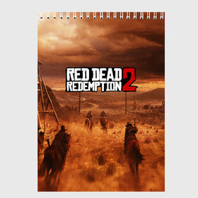 Скетчбук с принтом RED DEAD REDEMPTION 2 в Тюмени, 100% бумага
 | 48 листов, плотность листов — 100 г/м2, плотность картонной обложки — 250 г/м2. Листы скреплены сверху удобной пружинной спиралью | game | red dead | red dead redemption 2 | redemption 2 | rockstar games | бандиты | дикий запад | игры | ковбои | оружие