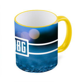 Кружка 3D с принтом PUBG light blue в Тюмени, керамика | ёмкость 330 мл | pubg | игра | лого | пубг | светлый | стрелялка | шутер