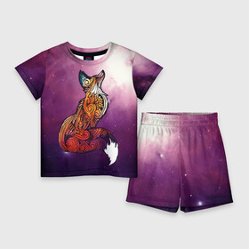 Детский костюм с шортами 3D с принтом Космическая Лиса в Тюмени,  |  | cute | fox | foxes | ginger | space | tail | забавная | космическая | космокот | космонавт | космонавты | космос | лис | лиса | лисица | лисицы | лисичка | лисички | лисы | милая | рыжая | рыжие | смешная | фыр | хвост