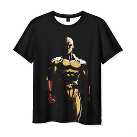 Мужская футболка 3D с принтом Сайтама в Тюмени, 100% полиэфир | прямой крой, круглый вырез горловины, длина до линии бедер | man | one | punch | saitama | аниме | ванпанчмен | манга