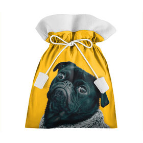 Подарочный 3D мешок с принтом Бульдожка в Тюмени, 100% полиэстер | Размер: 29*39 см | Тематика изображения на принте: бульдог | паг | пес | собака | черный