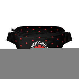 Поясная сумка 3D с принтом Red Hot Chili Peppers в Тюмени, 100% полиэстер | плотная ткань, ремень с регулируемой длиной, внутри несколько карманов для мелочей, основное отделение и карман с обратной стороны сумки застегиваются на молнию | chili | cross | hot | logo | music | peppers | red | red hot chili peppers | rhcp | rock | star | symbol | звезда | звездочка | красная | красный | крест | логотип | музыка | перцы | рок | символ | цветок | цветочек | чили