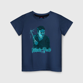 Детская футболка хлопок с принтом Никола Тесла в Тюмени, 100% хлопок | круглый вырез горловины, полуприлегающий силуэт, длина до линии бедер | известная личность | надпись | никола тесла | пародия | портрет | свет | текст | ток | физик | электричество