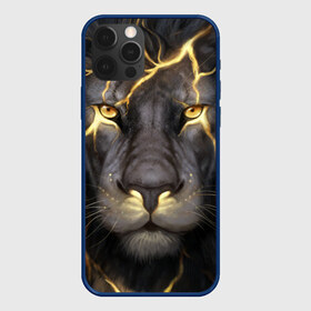 Чехол для iPhone 12 Pro Max с принтом Лев с молнией в Тюмени, Силикон |  | Тематика изображения на принте: глаза | гроза | зверь | король | кот | кошка | прайд | царь | шрам