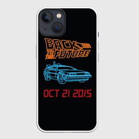 Чехол для iPhone 13 с принтом Back to the future_10 в Тюмени,  |  | Тематика изображения на принте: back to the future | doc | emmet brown | marty mcfly | док | культовое кино | марти макфлай | путешествия во времени | роберт земекис | эйнштейн | эммет браун