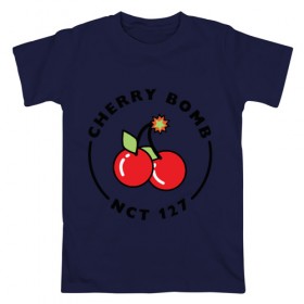 Мужская футболка хлопок с принтом Cherry Bomb в Тюмени, 100% хлопок | прямой крой, круглый вырез горловины, длина до линии бедер, слегка спущенное плечо. | Тематика изображения на принте: 