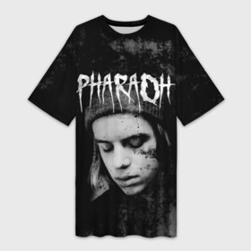 Платье-футболка 3D с принтом PHARAOH в Тюмени,  |  | dark | dead | dolor | dynasty | hip | hop | pharaoh | phlora | phloyd | phosphor | rap | raper | redrum | russian | skr | tattoo | yungrussia | глеб | голубин | мрачный | репер | русский | рэп | скр | уаджет | фара | фараон | хип | хоп