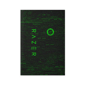 Обложка для паспорта матовая кожа с принтом RAZER в Тюмени, натуральная матовая кожа | размер 19,3 х 13,7 см; прозрачные пластиковые крепления | 101 | brand | company | gamer | green | logo | mamba | naga | player | razer | rzr | snake | бренд | железо | зеленый | змея | компания | лого | рейзер | софт