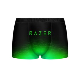 Мужские трусы 3D с принтом RAZER в Тюмени, 50% хлопок, 50% полиэстер | классическая посадка, на поясе мягкая тканевая резинка | 101 | brand | company | gamer | green | logo | mamba | naga | player | razer | rzr | snake | бренд | железо | зеленый | змея | компания | лого | рейзер | софт