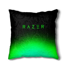 Подушка 3D с принтом RAZER в Тюмени, наволочка – 100% полиэстер, наполнитель – холлофайбер (легкий наполнитель, не вызывает аллергию). | состоит из подушки и наволочки. Наволочка на молнии, легко снимается для стирки | 101 | brand | company | gamer | green | logo | mamba | naga | player | razer | rzr | snake | бренд | железо | зеленый | змея | компания | лого | рейзер | софт