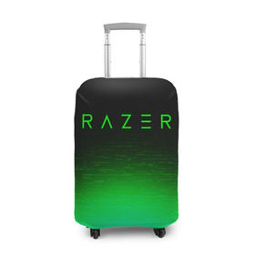 Чехол для чемодана 3D с принтом RAZER в Тюмени, 86% полиэфир, 14% спандекс | двустороннее нанесение принта, прорези для ручек и колес | 101 | brand | company | gamer | green | logo | mamba | naga | player | razer | rzr | snake | бренд | железо | зеленый | змея | компания | лого | рейзер | софт