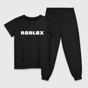 Детская пижама хлопок с принтом Roblox Logo в Тюмени, 100% хлопок |  брюки и футболка прямого кроя, без карманов, на брюках мягкая резинка на поясе и по низу штанин
 | Тематика изображения на принте: logo | roblox | лого | логотип | надпись | роблокс
