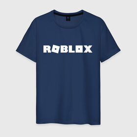 Мужская футболка хлопок с принтом Roblox Logo в Тюмени, 100% хлопок | прямой крой, круглый вырез горловины, длина до линии бедер, слегка спущенное плечо. | logo | roblox | лого | логотип | надпись | роблокс