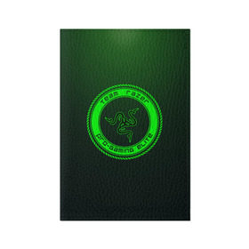 Обложка для паспорта матовая кожа с принтом RAZER в Тюмени, натуральная матовая кожа | размер 19,3 х 13,7 см; прозрачные пластиковые крепления | 101 | brand | company | gamer | green | logo | mamba | naga | player | razer | rzr | snake | бренд | железо | зеленый | змея | компания | лого | рейзер | софт