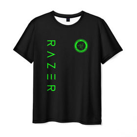 Мужская футболка 3D с принтом RAZER в Тюмени, 100% полиэфир | прямой крой, круглый вырез горловины, длина до линии бедер | Тематика изображения на принте: 101 | brand | company | gamer | green | logo | mamba | naga | player | razer | rzr | snake | бренд | железо | зеленый | змея | компания | лого | рейзер | софт