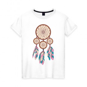 Женская футболка хлопок с принтом Ловец снов в Тюмени, 100% хлопок | прямой крой, круглый вырез горловины, длина до линии бедер, слегка спущенное плечо | swag | стиль | талисман | тренд