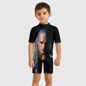 Детский купальный костюм 3D с принтом The Witcher. Geralt of Rivia в Тюмени, Полиэстер 85%, Спандекс 15% | застежка на молнии на спине | andrzej | cavill | ciri | cirilla | geralt | henry | netflix | rivia | sapkowski | witcher | yennefer | анджей | ведьмак | генри | геральт | йеннифэр | кавилл | ривия | сапковский | цири | цирилла