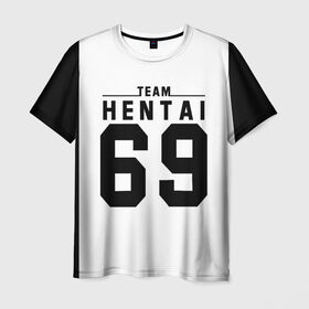 Мужская футболка 3D с принтом HENTAI TEAM в Тюмени, 100% полиэфир | прямой крой, круглый вырез горловины, длина до линии бедер | ahegao | anime | kodome | manga | senpai | аниме | анимэ | ахегао | кодоме | манга | меха | сенпай | юри | яой