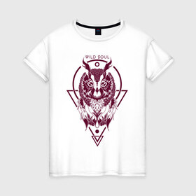 Женская футболка хлопок с принтом Сова в Тюмени, 100% хлопок | прямой крой, круглый вырез горловины, длина до линии бедер, слегка спущенное плечо | owl | природа | птица | сова