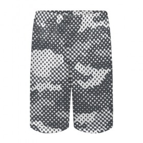 Детские спортивные шорты 3D с принтом Серый камуфляж в Тюмени,  100% полиэстер
 | пояс оформлен широкой мягкой резинкой, ткань тянется
 | 