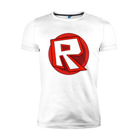 Мужская футболка премиум с принтом Roblox в Тюмени, 92% хлопок, 8% лайкра | приталенный силуэт, круглый вырез ворота, длина до линии бедра, короткий рукав | minecraft | roblox | игра | копатель | майнкрафт | роблокс