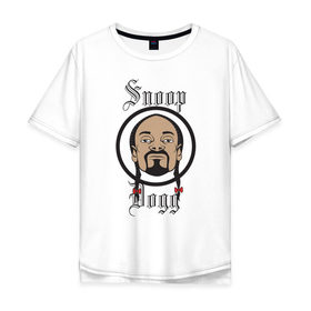 Мужская футболка хлопок Oversize с принтом Снуп Дог | Snoop Dogg в Тюмени, 100% хлопок | свободный крой, круглый ворот, “спинка” длиннее передней части | 