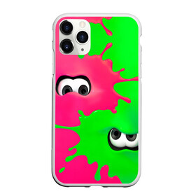 Чехол для iPhone 11 Pro матовый с принтом Splatoon в Тюмени, Силикон |  | Тематика изображения на принте: брызги | глаза | зеленый | игра | краски | розовый | салатовый