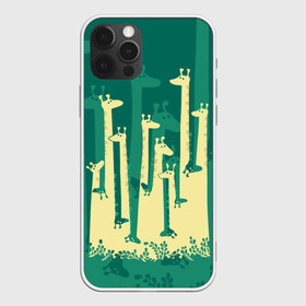 Чехол для iPhone 12 Pro Max с принтом Жирафы в Тюмени, Силикон |  | Тематика изображения на принте: africa | animals | fantasy | giraffes | long | neck | silhouette | spots | stencil | surrealism | аниме | африка | ветки | длинная | животные | жирафы | зелёный | картинка | крутой | листья | лучший | пятна | растения | рисунок | силуэт