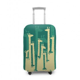 Чехол для чемодана 3D с принтом Жирафы в Тюмени, 86% полиэфир, 14% спандекс | двустороннее нанесение принта, прорези для ручек и колес | africa | animals | fantasy | giraffes | long | neck | silhouette | spots | stencil | surrealism | аниме | африка | ветки | длинная | животные | жирафы | зелёный | картинка | крутой | листья | лучший | пятна | растения | рисунок | силуэт
