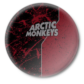 Значок с принтом Arctic Monkeys в Тюмени,  металл | круглая форма, металлическая застежка в виде булавки | британская | гараж | группа | инди рок | метал | ню | постпанк | психоделический | рок | хай грин | электроник