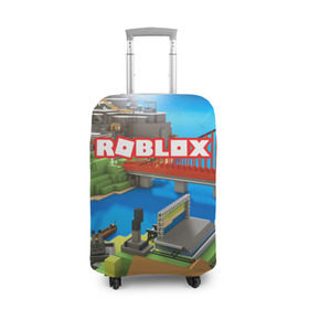 Чехол для чемодана 3D с принтом ROBLOX в Тюмени, 86% полиэфир, 14% спандекс | двустороннее нанесение принта, прорези для ручек и колес | block | lego | logo | minecraft | online | oof | quest | roblocks | roblockx | roblox | studio | блок | блоки | голова | игра | игры | квест | лего | лицо | лого | логотип | майнкрафт | онлайн | роблокс | символ | студия