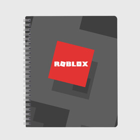 Тетрадь с принтом ROBLOX в Тюмени, 100% бумага | 48 листов, плотность листов — 60 г/м2, плотность картонной обложки — 250 г/м2. Листы скреплены сбоку удобной пружинной спиралью. Уголки страниц и обложки скругленные. Цвет линий — светло-серый
 | block | lego | logo | minecraft | online | oof | quest | roblocks | roblockx | roblox | studio | блок | блоки | голова | игра | игры | квест | лего | лицо | лого | логотип | майнкрафт | онлайн | роблокс | символ | студия